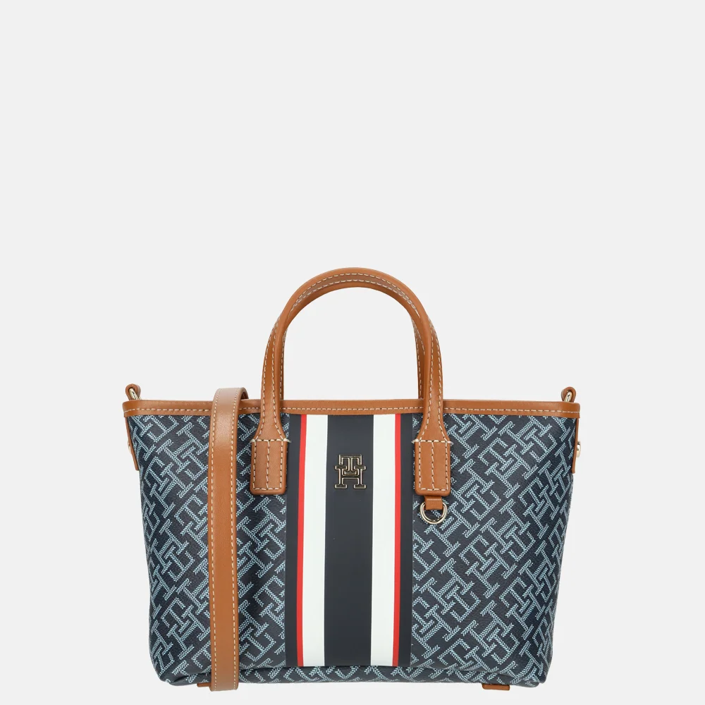 Tommy Hilfiger Monoplay mini shopper stripe blue mix bij Duifhuizen