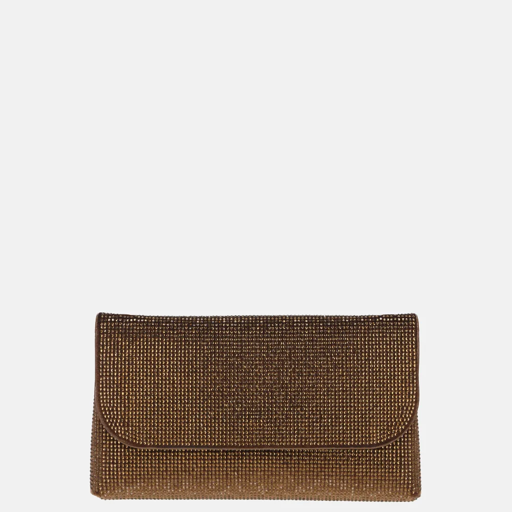 Flora & Co clutch strass marron bij Duifhuizen