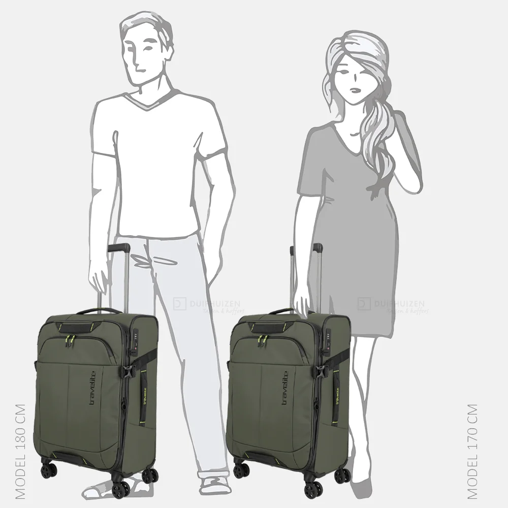 Travelite Briize koffer 67 cm M expandable khaki bij Duifhuizen