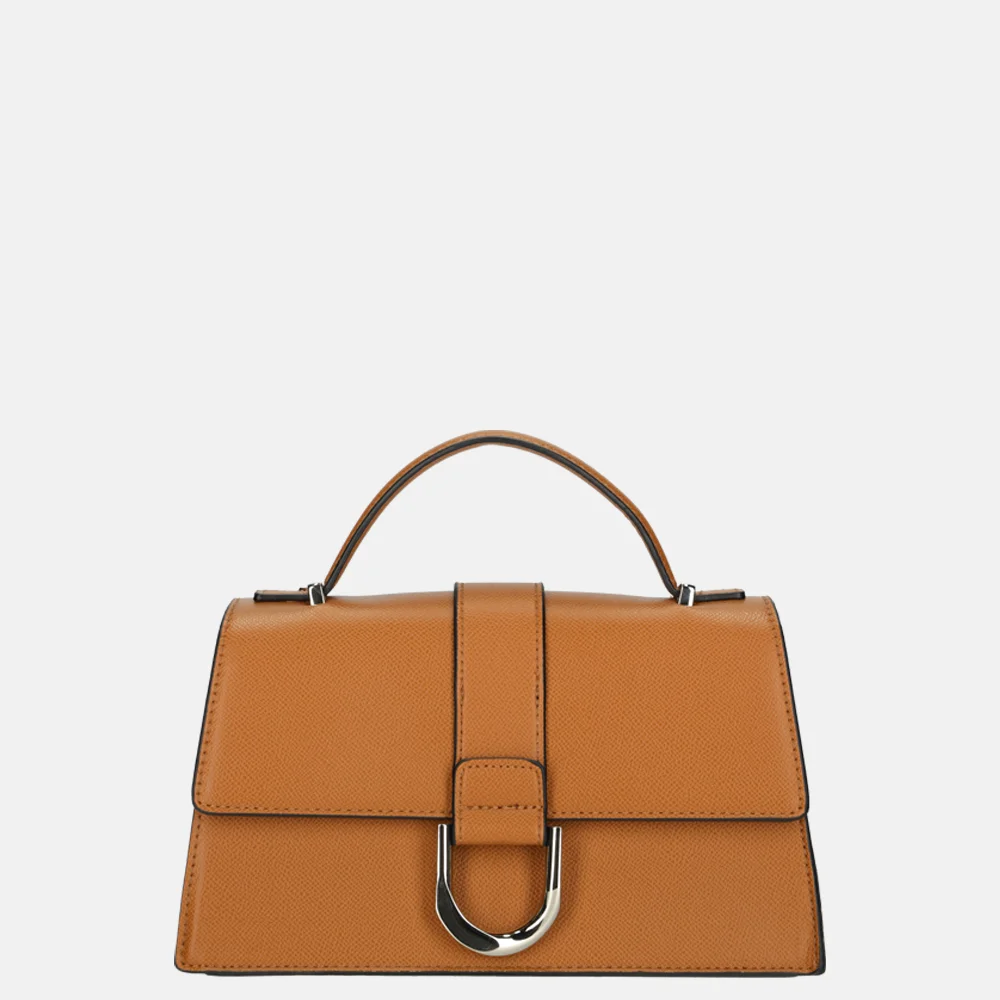 Flora & Co Saffiano crossbody tas camel bij Duifhuizen