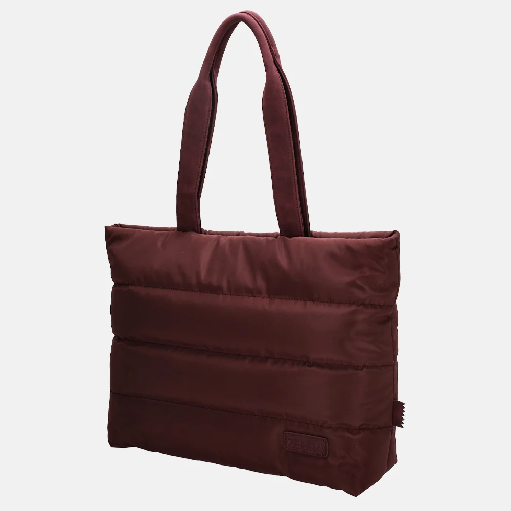 Zebra Trends Elske Puffy shopper bordeaux bij Duifhuizen