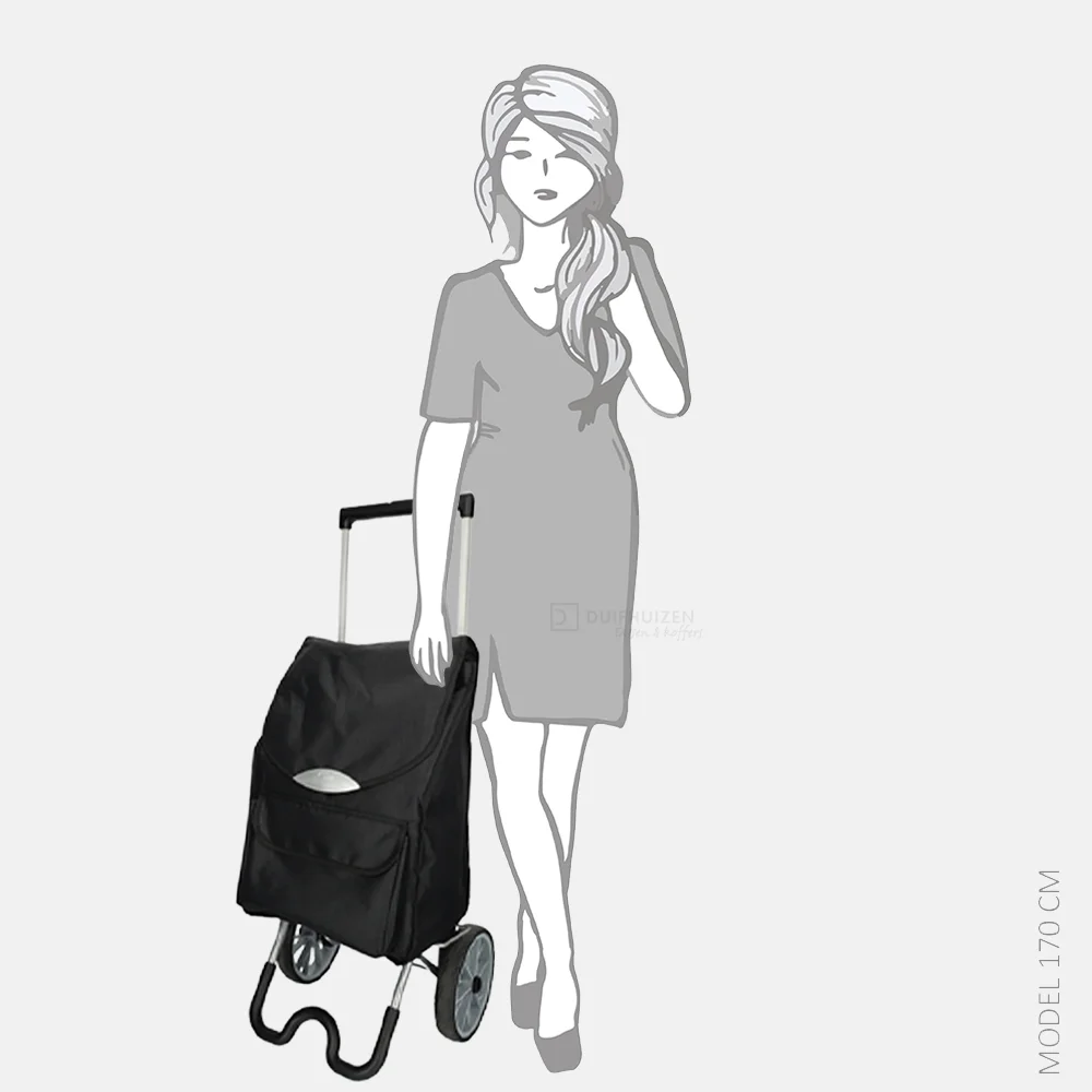 Secc boodschappentrolley zwart bij Duifhuizen