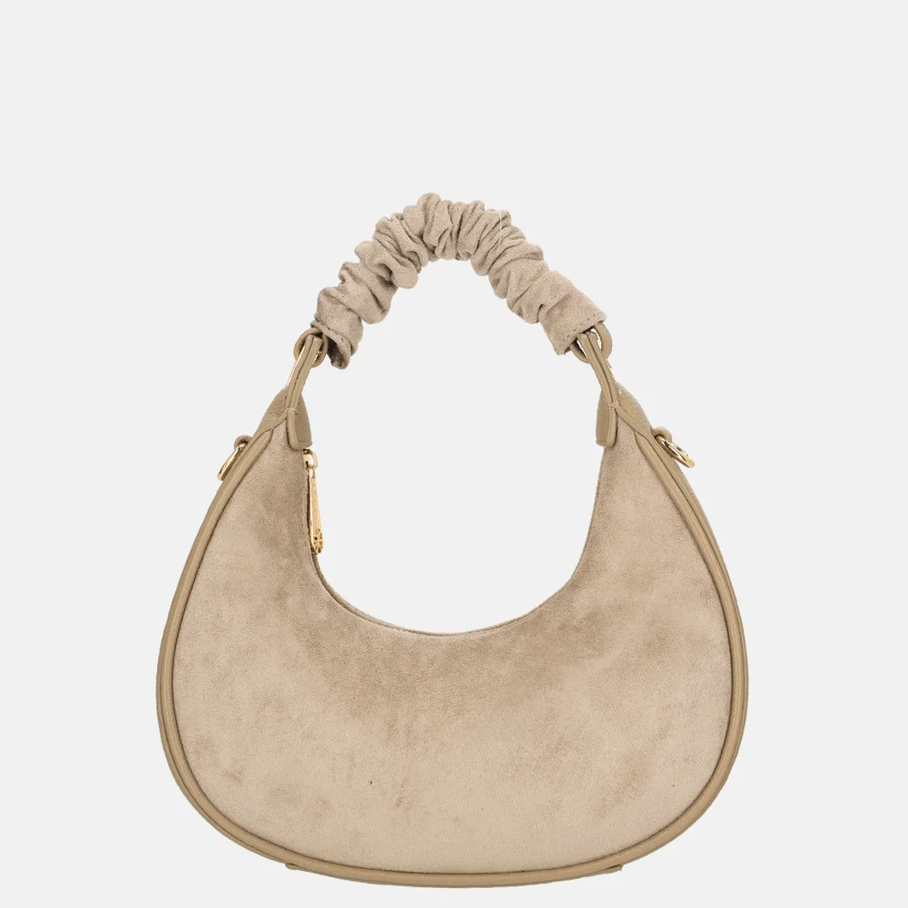 Firenze Suedine handtas dark taupe bij Duifhuizen