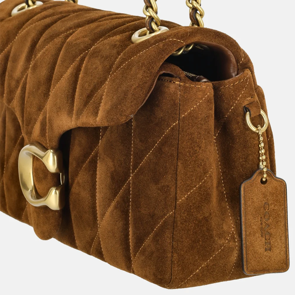 Coach Tabby schoudertas 26' suede warm brown bij Duifhuizen