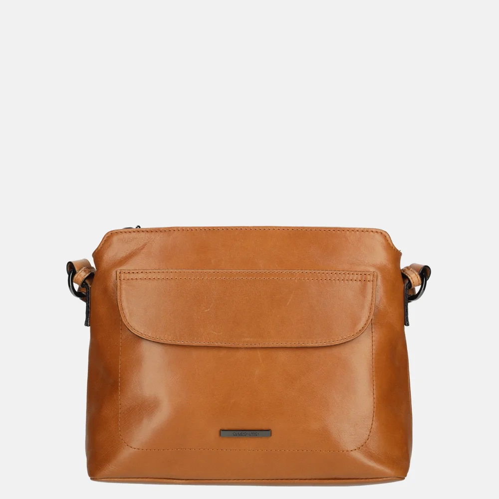 Claudio Ferrici Pelle Vecchia crossbody tas cognac bij Duifhuizen