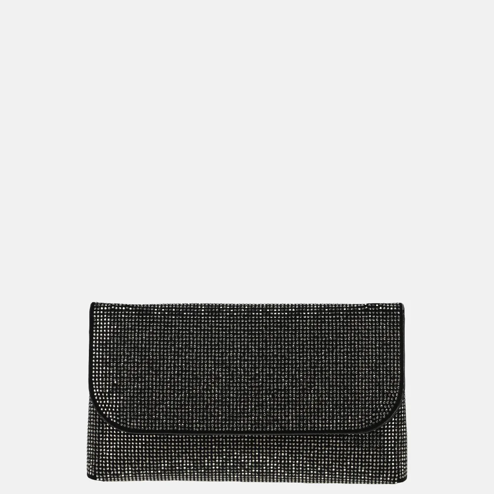 Flora & Co clutch strass gris anthracite bij Duifhuizen