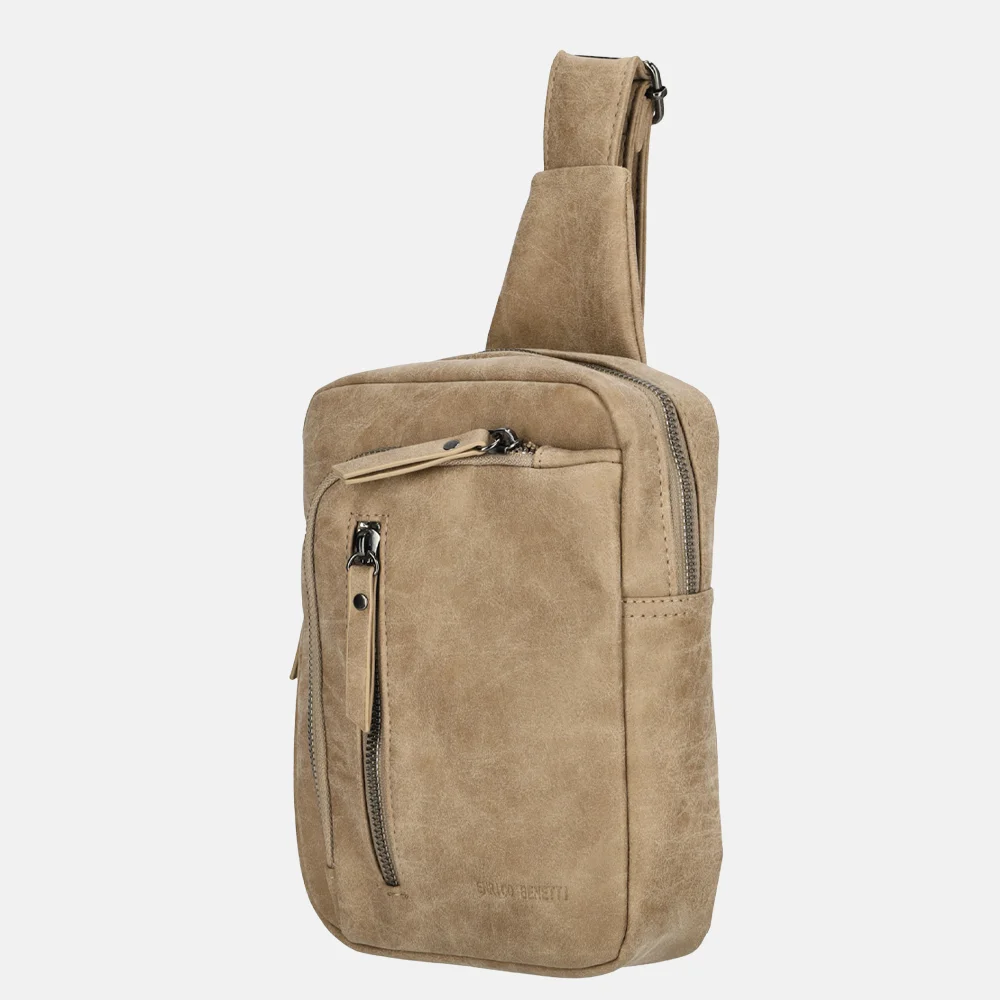 Enrico Benetti Zoe crossbody tas middentaupe bij Duifhuizen