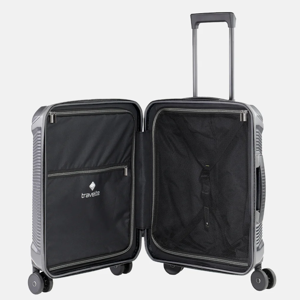 Travelite Millennium spinner 55 cm silver bij Duifhuizen