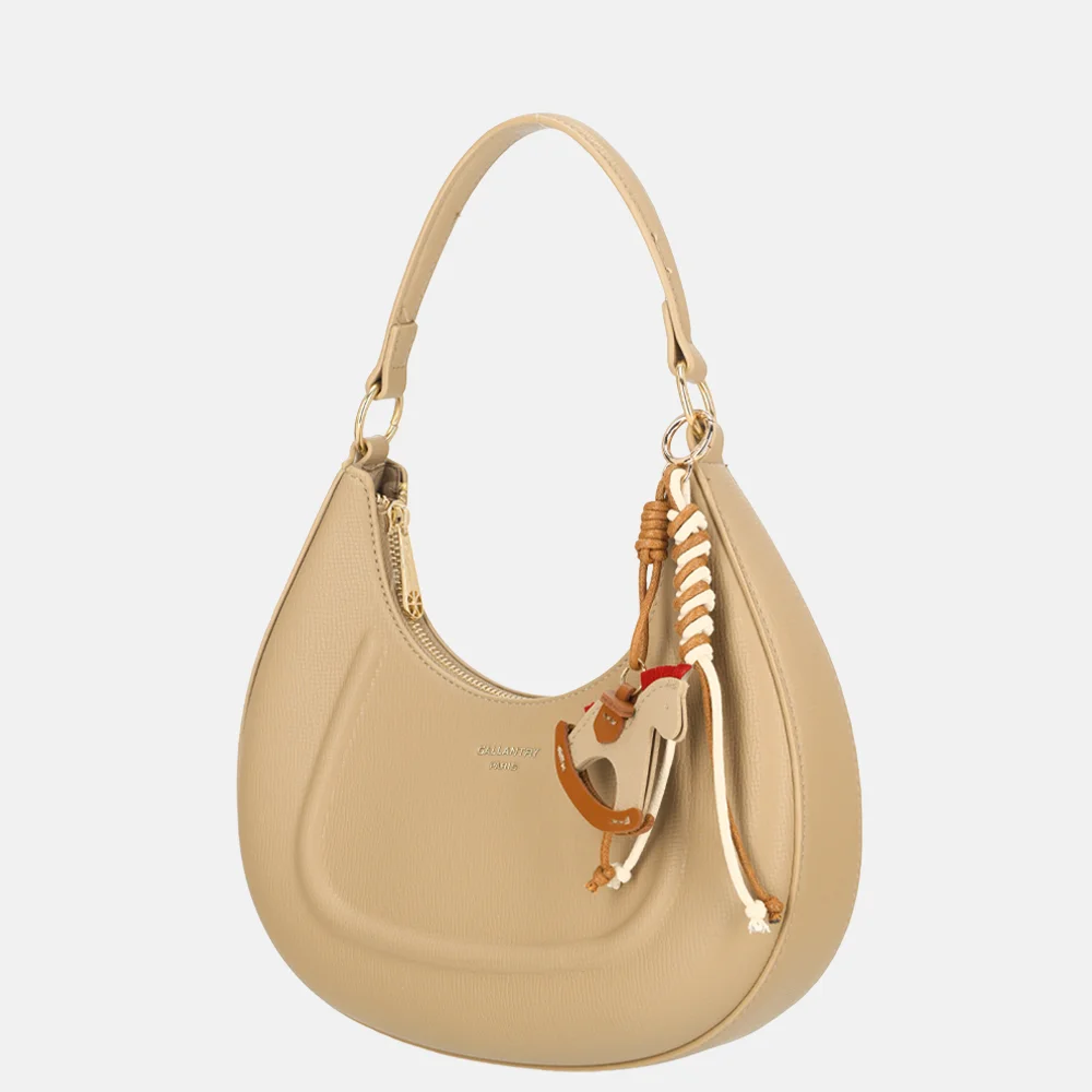 Firenze buideltas met bagcharm S taupe bij Duifhuizen