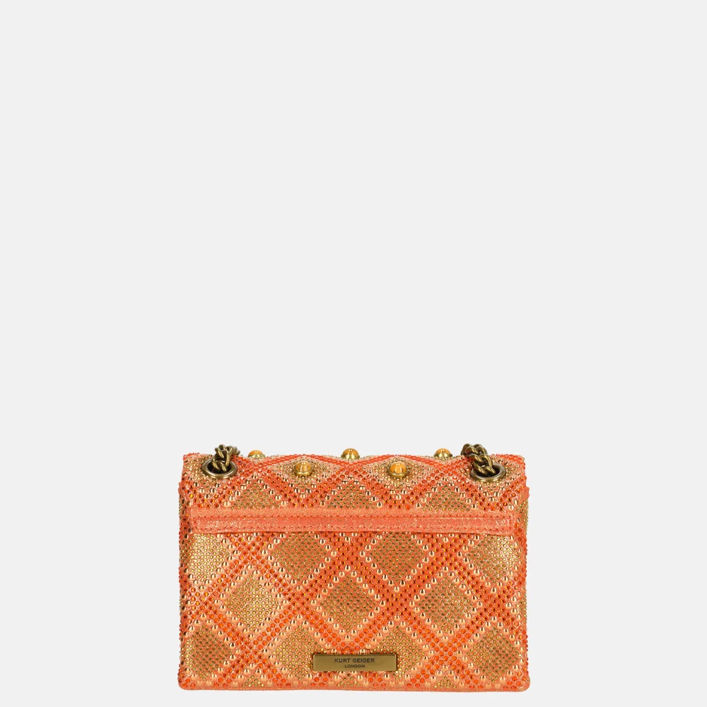 Kurt Geiger mini Kensington schoudertas strass jewel red combi bij Duifhuizen