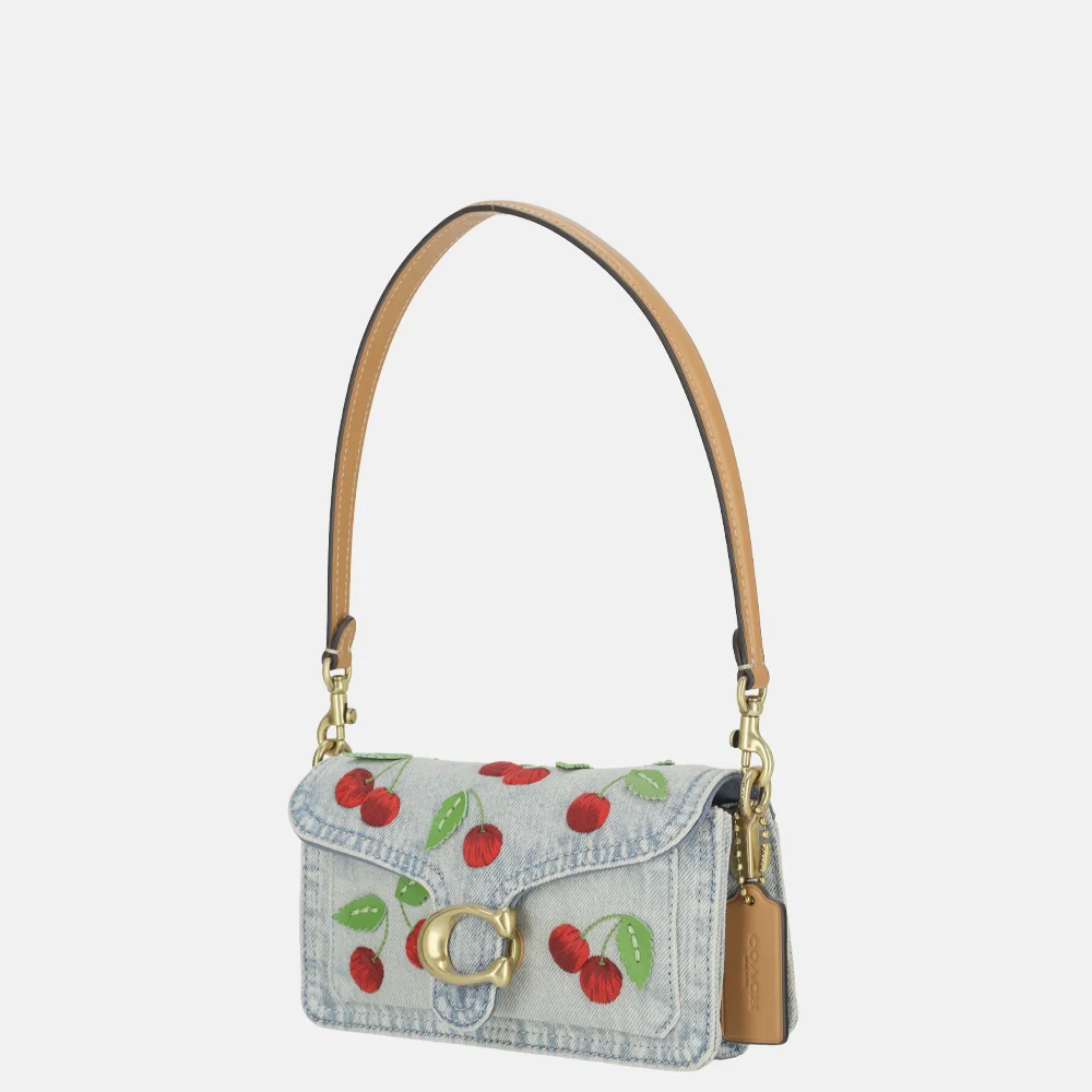 Coach Tabby Cherry embroidered schoudertas 20' denim multi bij Duifhuizen