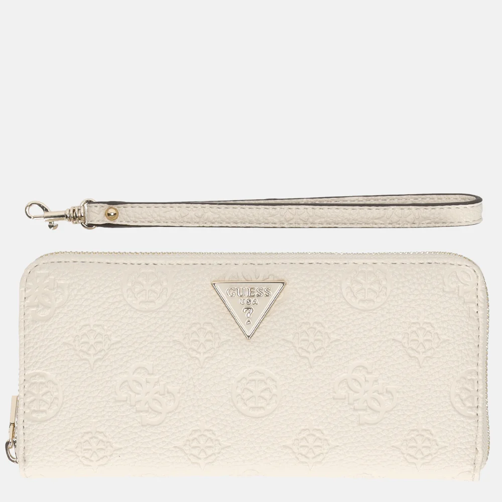 Guess Cresidia SLG ziparound portemonnee  bone bij Duifhuizen