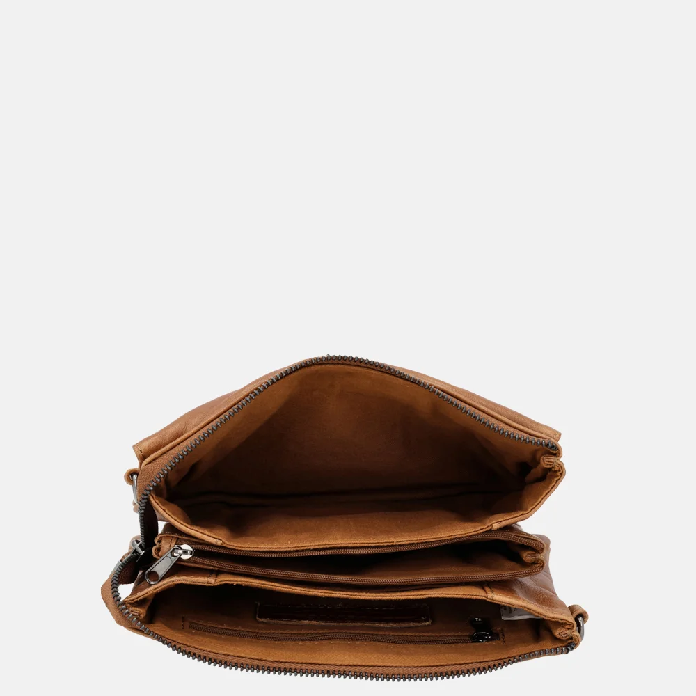 Hide & Stitches Porto crossbody tas brown bij Duifhuizen