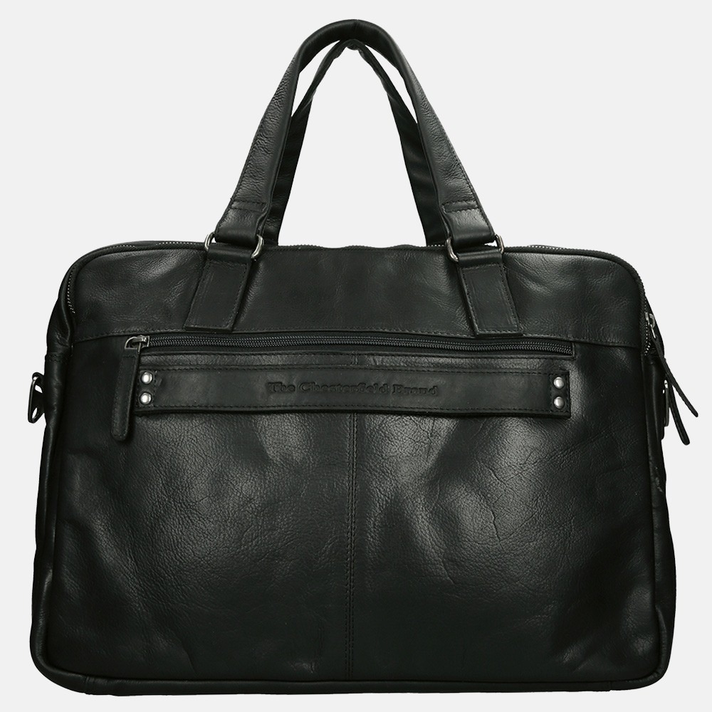 Chesterfield laptoptas 17 inch black bij Duifhuizen