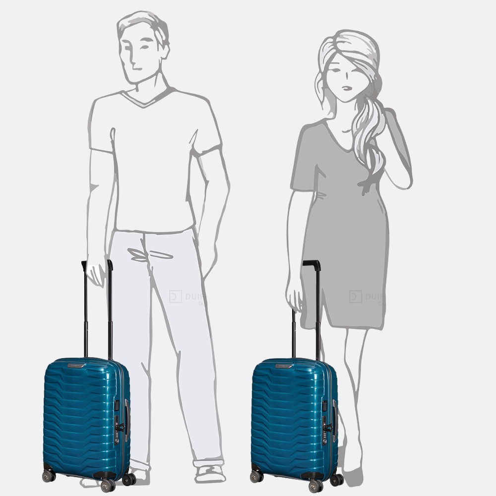 Samsonite Proxis expandable handbagage spinner 55 cm petrol blue bij Duifhuizen