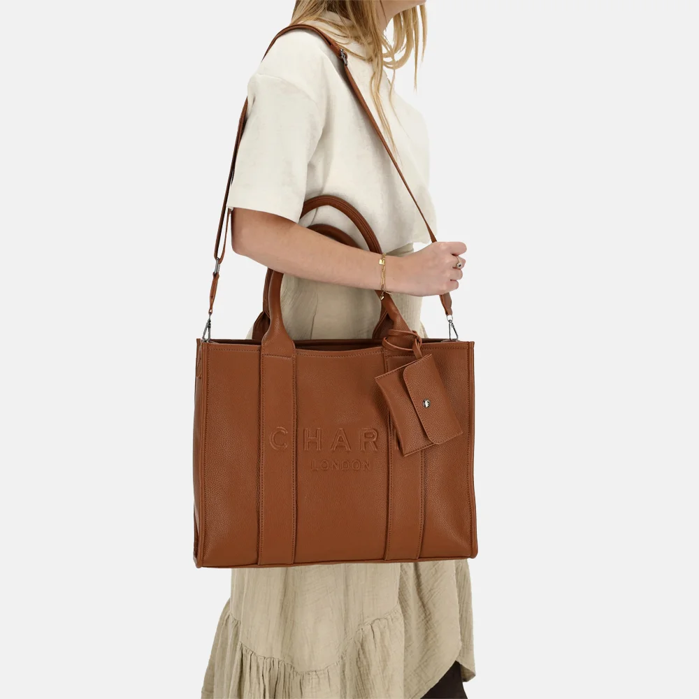 Charm London laptoptas 15 inch bruin bij Duifhuizen