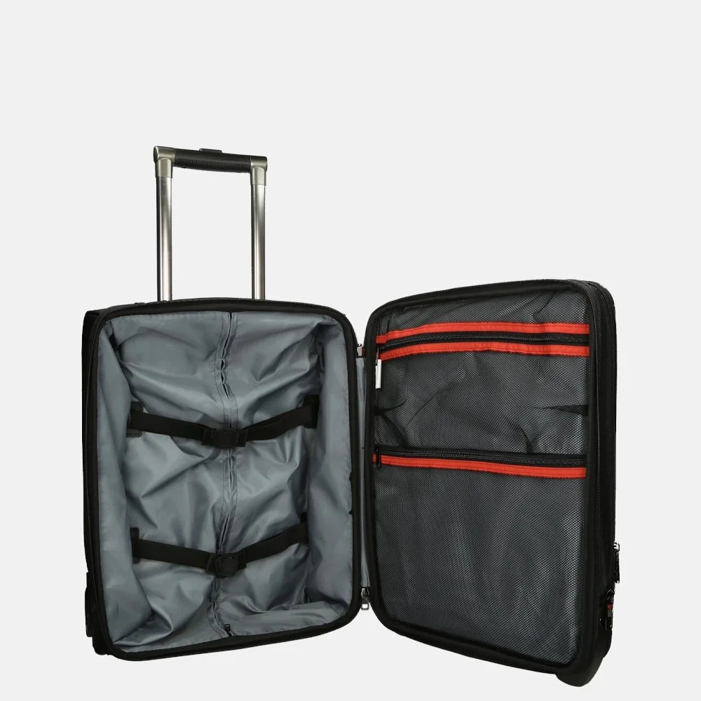 Enrico Benetti Frankfurt handbagage koffer 17 inch zwart bij Duifhuizen