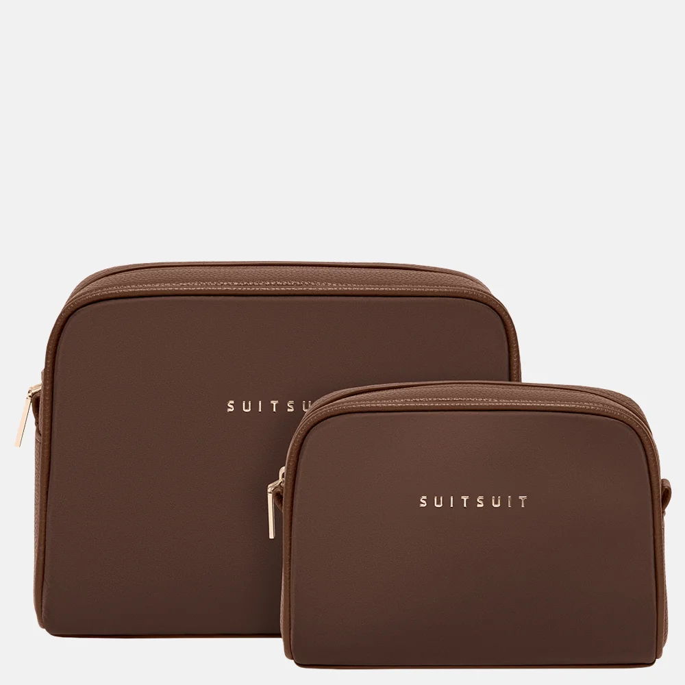 SUITSUIT Serenity Toilettas en make-up tasje set chocolade brown bij Duifhuizen
