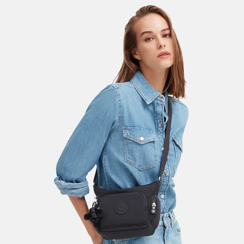 Kipling Gabbie crossbody tas mini black noir bij Duifhuizen