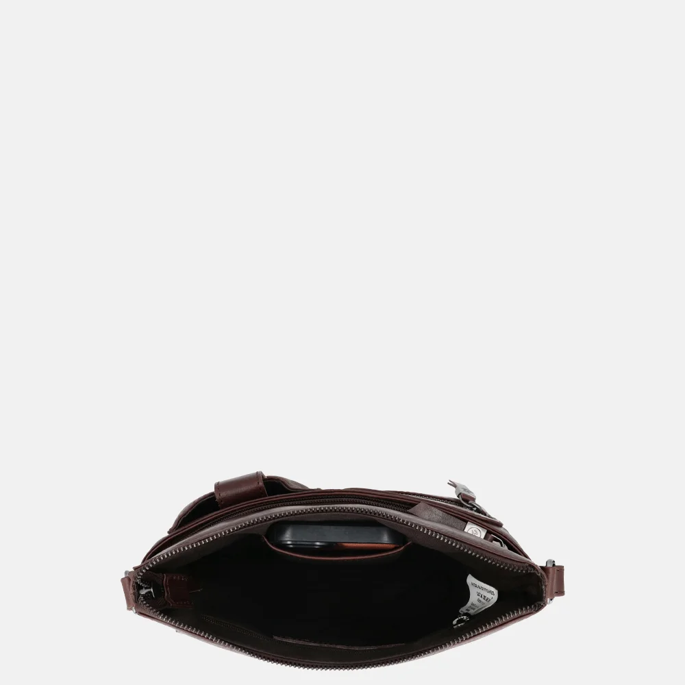 Hide & Stitches Idaho crossbody tas donkerbruin bij Duifhuizen