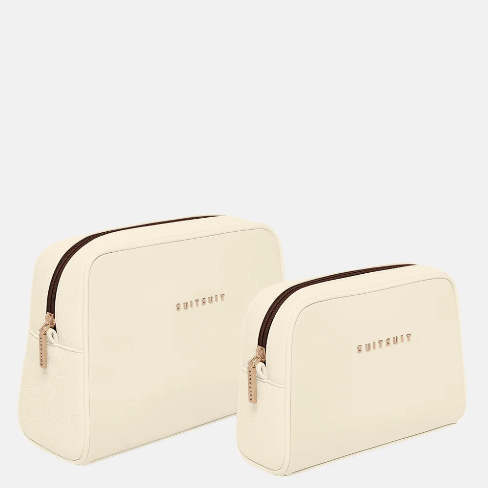 SUITSUIT Serenity Toilettas en make-up tasje set wisper white bij Duifhuizen