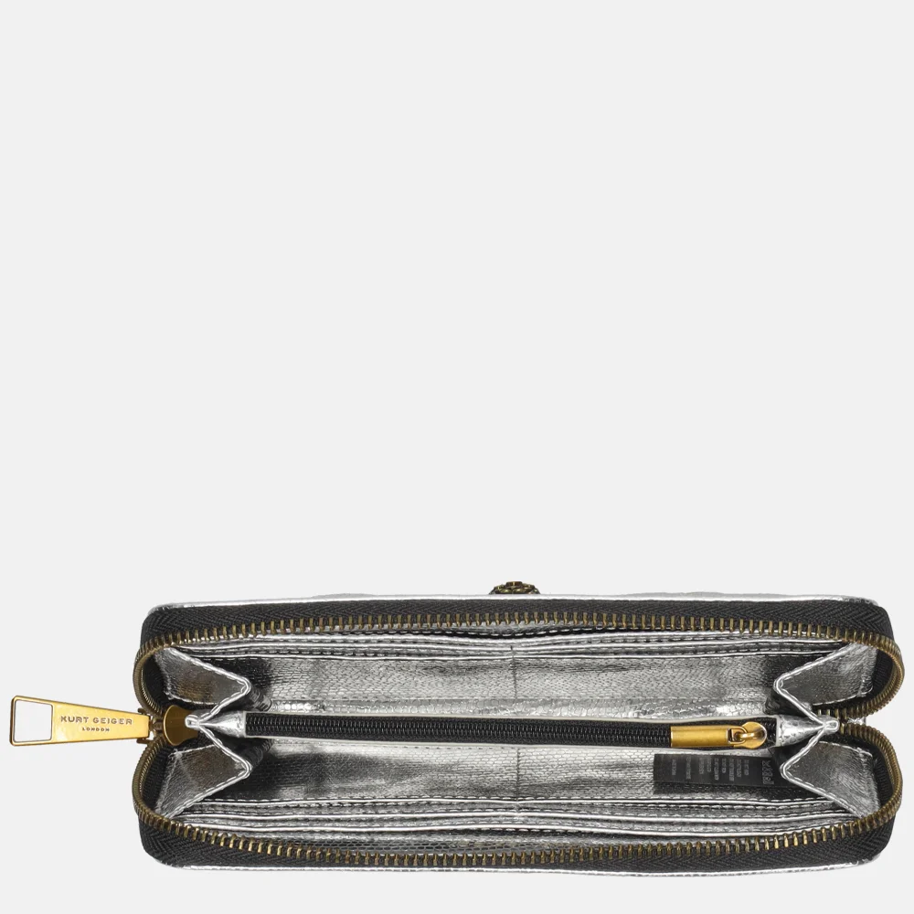 Kurt Geiger Ziparound portemonnee silver com bij Duifhuizen