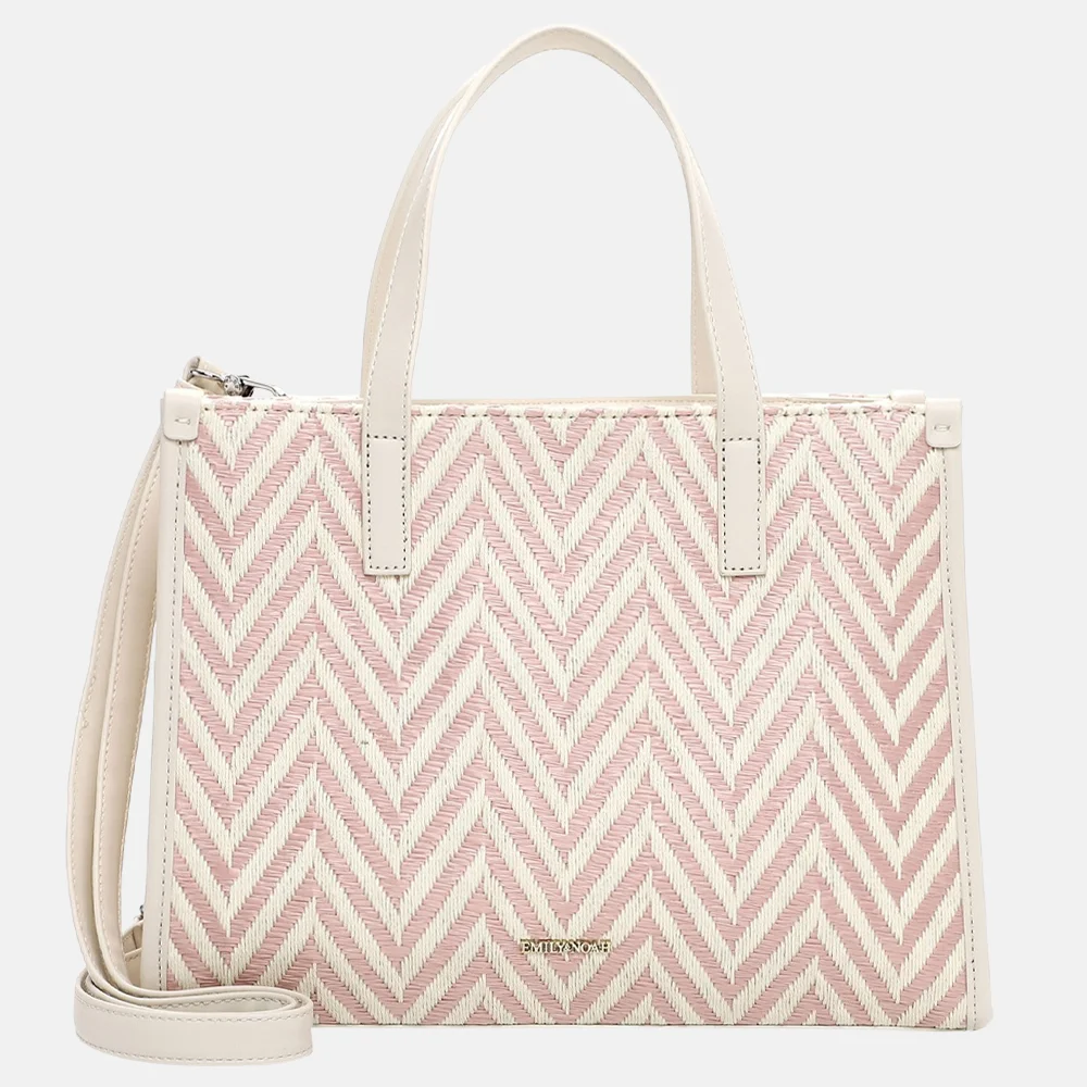 Emily & Noah Raffia handtas M pink salt