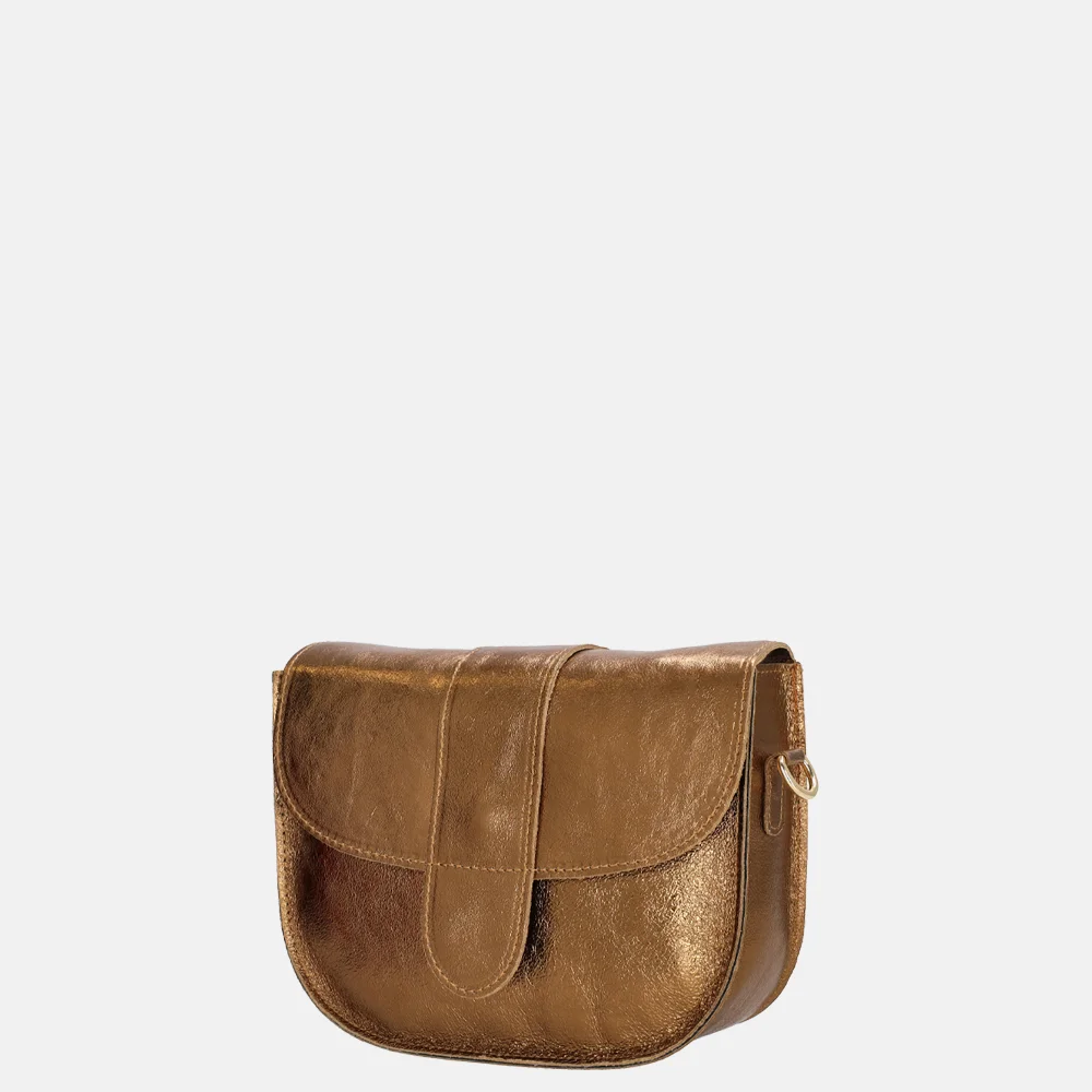 Charm London metallic crossbody tas brons bij Duifhuizen