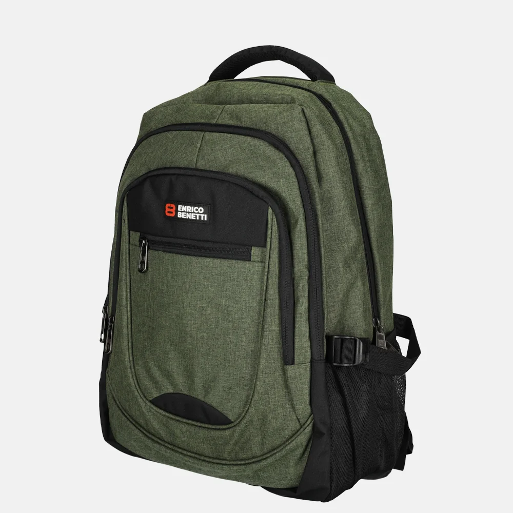 Enrico Benetti Hamburg laptoprugzak 17 inch olijf bij Duifhuizen