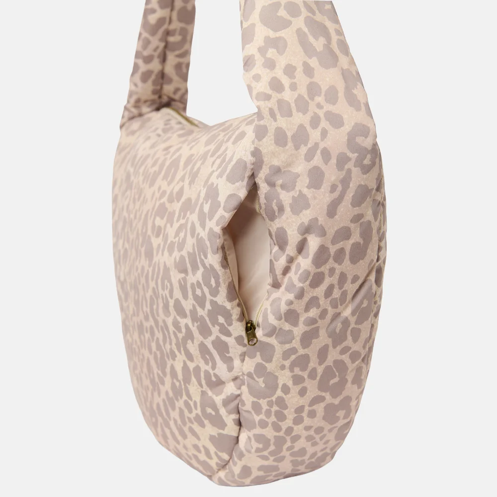 Studio Noos Puffy crossbody tas beige leopard bij Duifhuizen