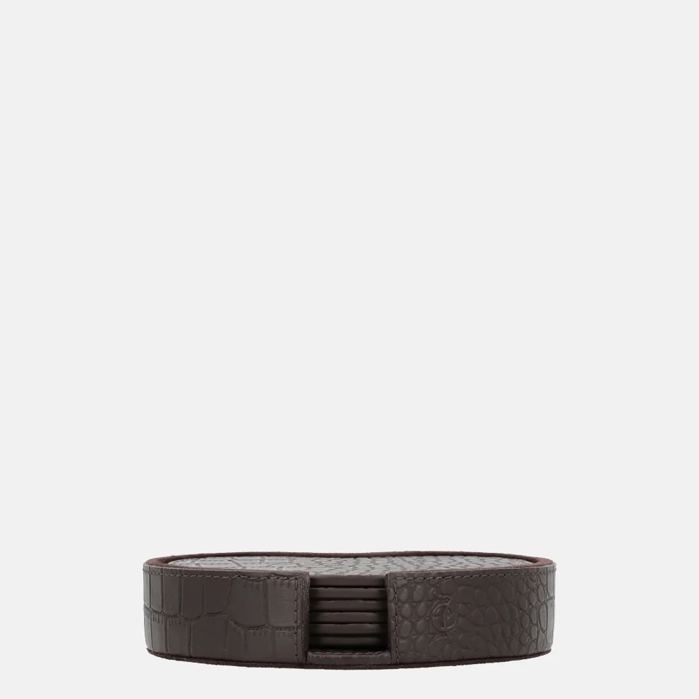 Chamada Chloe Kidney onderzetters croco donkerbruin
