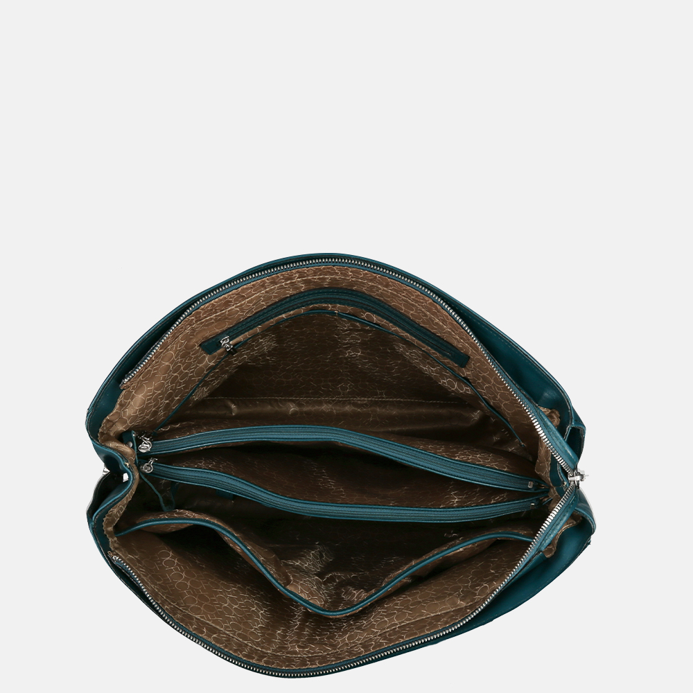 Claudio Ferrici Classico shopper 13.3 inch teal bij Duifhuizen