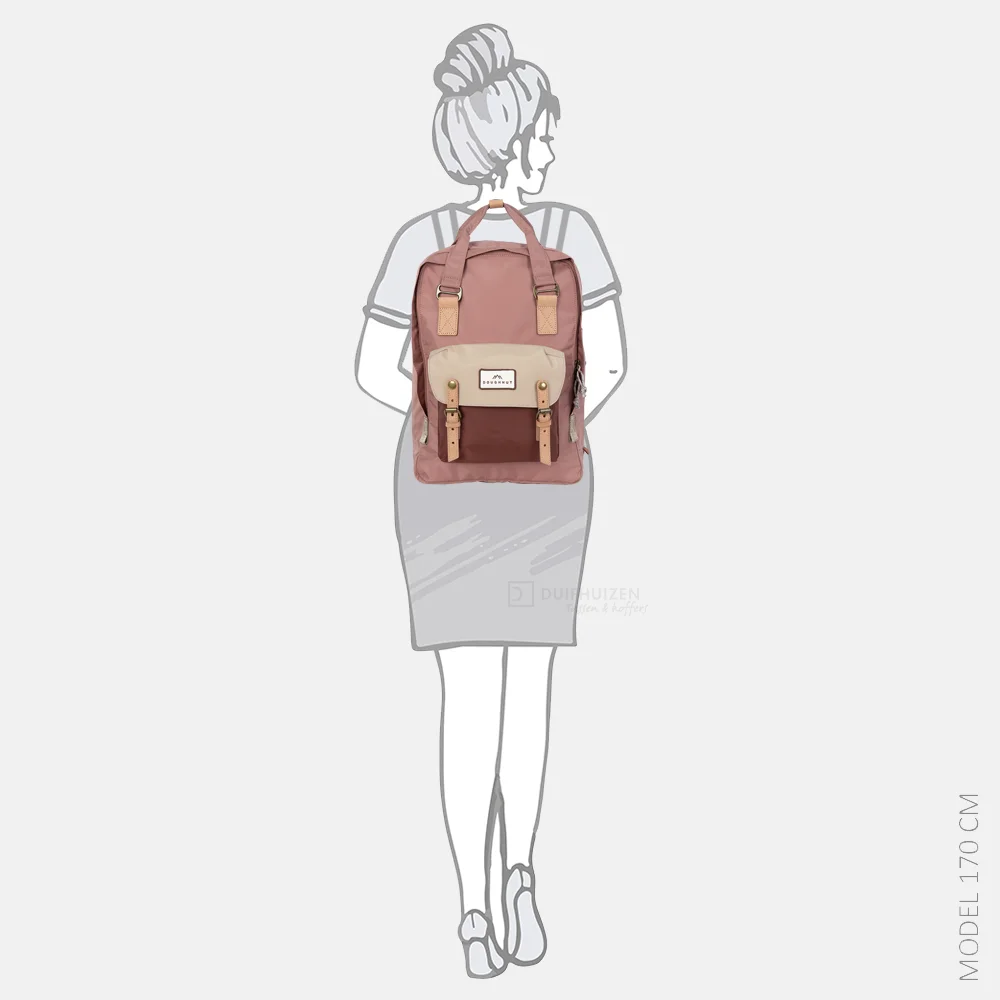 Doughnut Macaroon Large Jungle Backpack rugzak 15 inch chestnut bij Duifhuizen