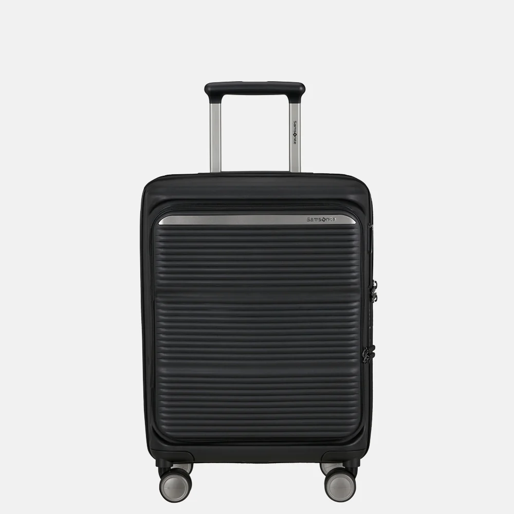 Samsonite Paralux HS Spinner handbagage koffer expendable 55 cm black bij Duifhuizen