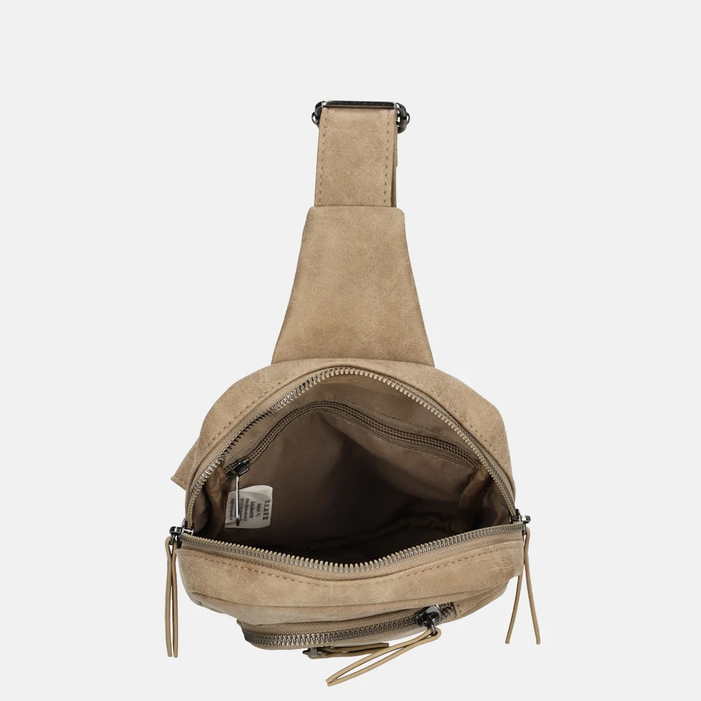 Enrico Benetti Zoe crossbody tas middentaupe bij Duifhuizen