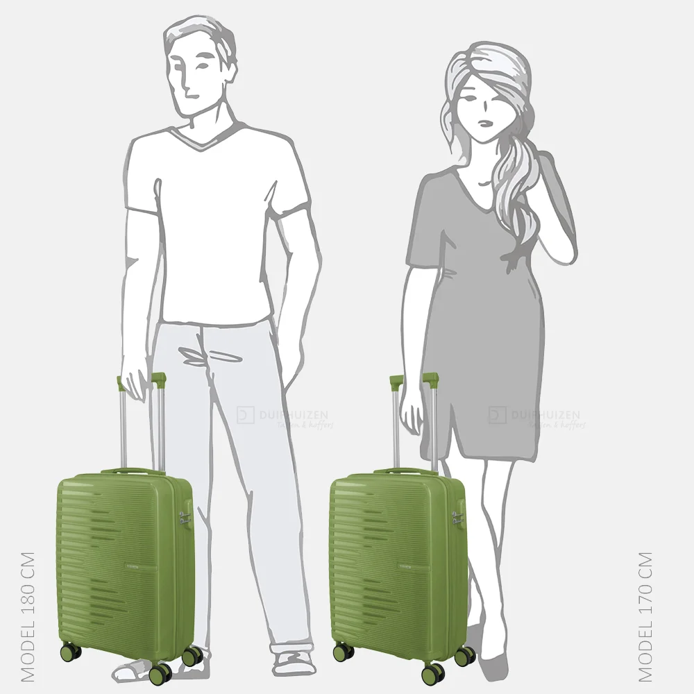 Travelite Pacific spinner 55cm olive bij Duifhuizen