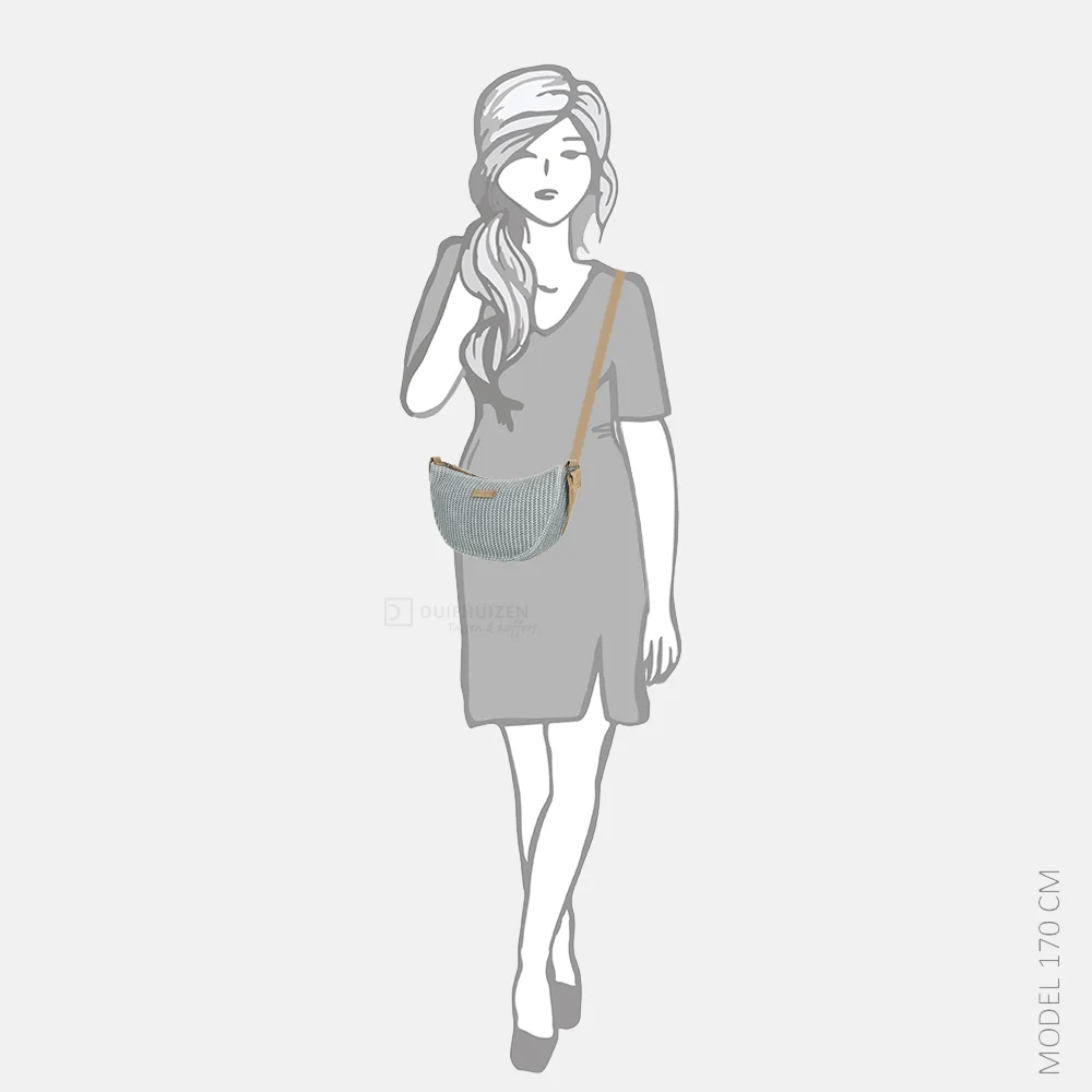 Enrico Benetti Raffia Banana crossbody tas lichtblauw bij Duifhuizen