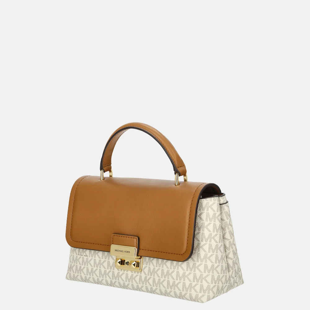 Michael Kors Tribeca satchel handtas M vanilla/acorn bij Duifhuizen