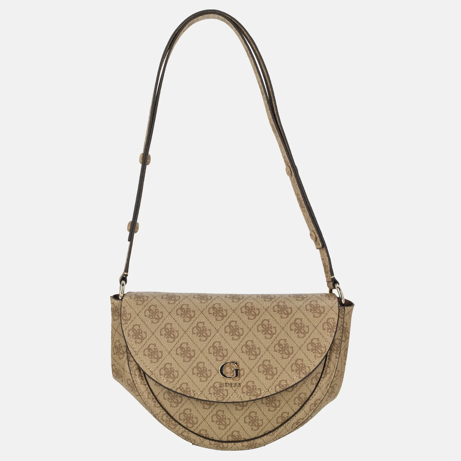 Guess Coleen crossbody tas latte logo