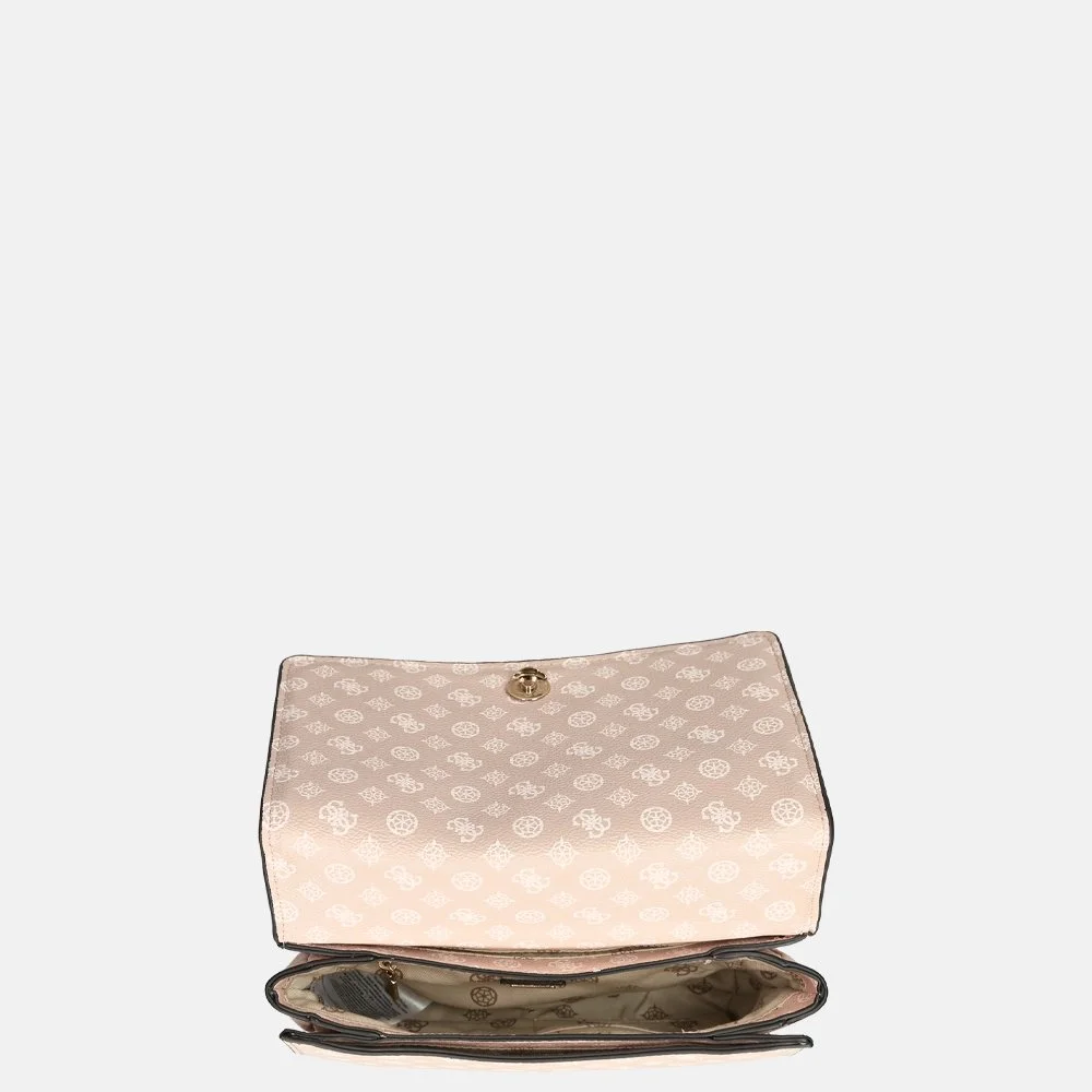 Guess Abey Convertible crossbody tas light rose logo bij Duifhuizen