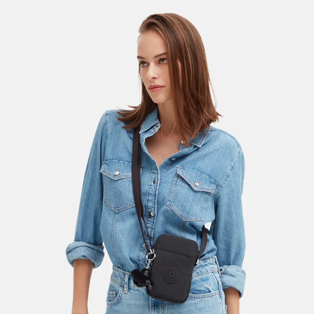 Kipling Tally telefoontas black noir bij Duifhuizen