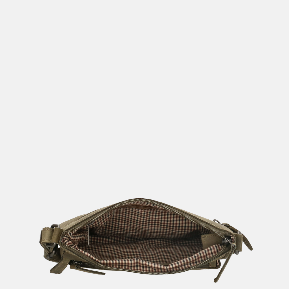 Hide & Stitches Idaho crossbody tas olijfgroen bij Duifhuizen