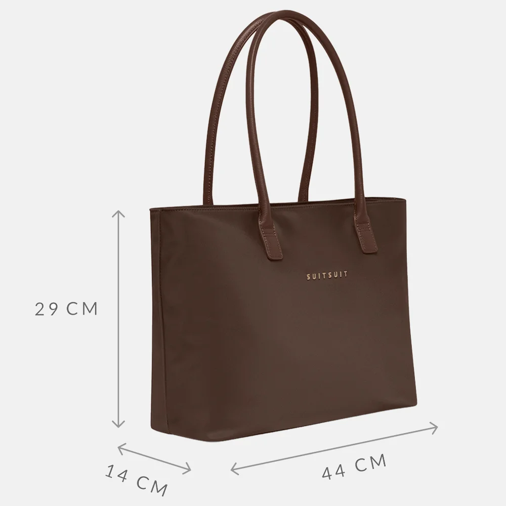 Suitsuit Fab Seventies Daily Tote handtas 15.6 inch cocoa brown bij Duifhuizen