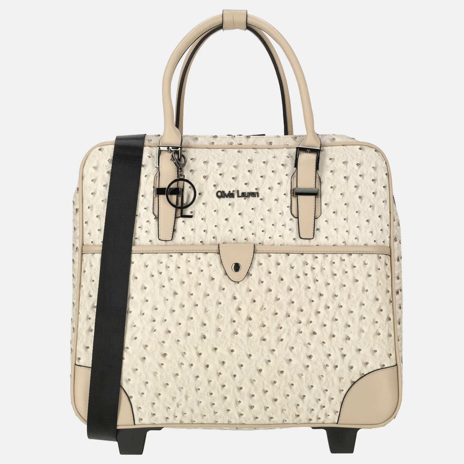 Olivia Lauren business trolley 42 CM 16 inch beige bij Duifhuizen