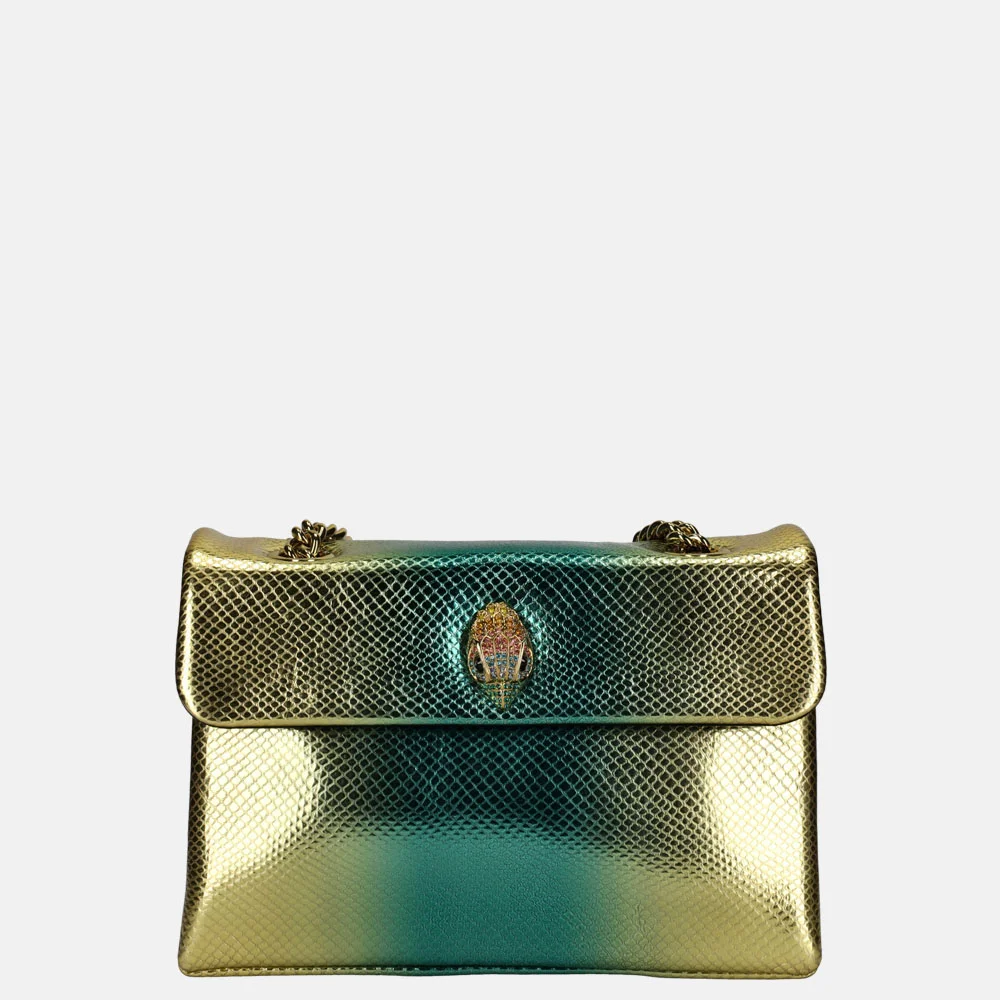 Kurt Geiger Kensington lizard schoudertas gold/combi bij Duifhuizen