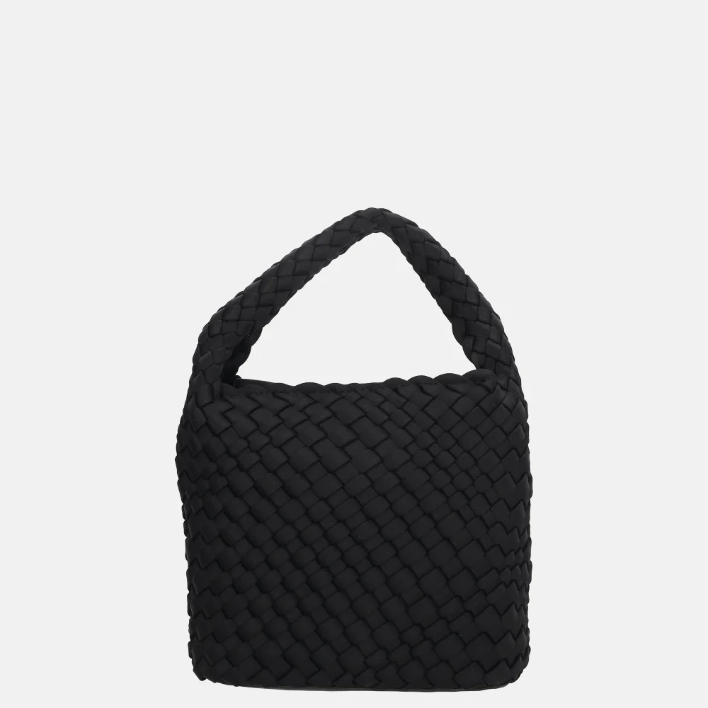 Charm London Madera handtas gevlochten neopreen S zwart bij Duifhuizen