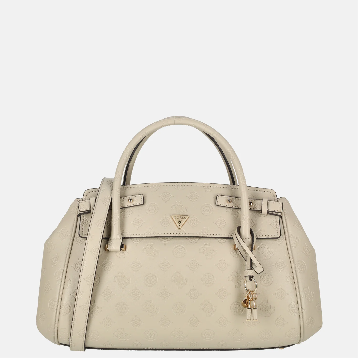 Guess Diana handtas light taupe logo bij Duifhuizen