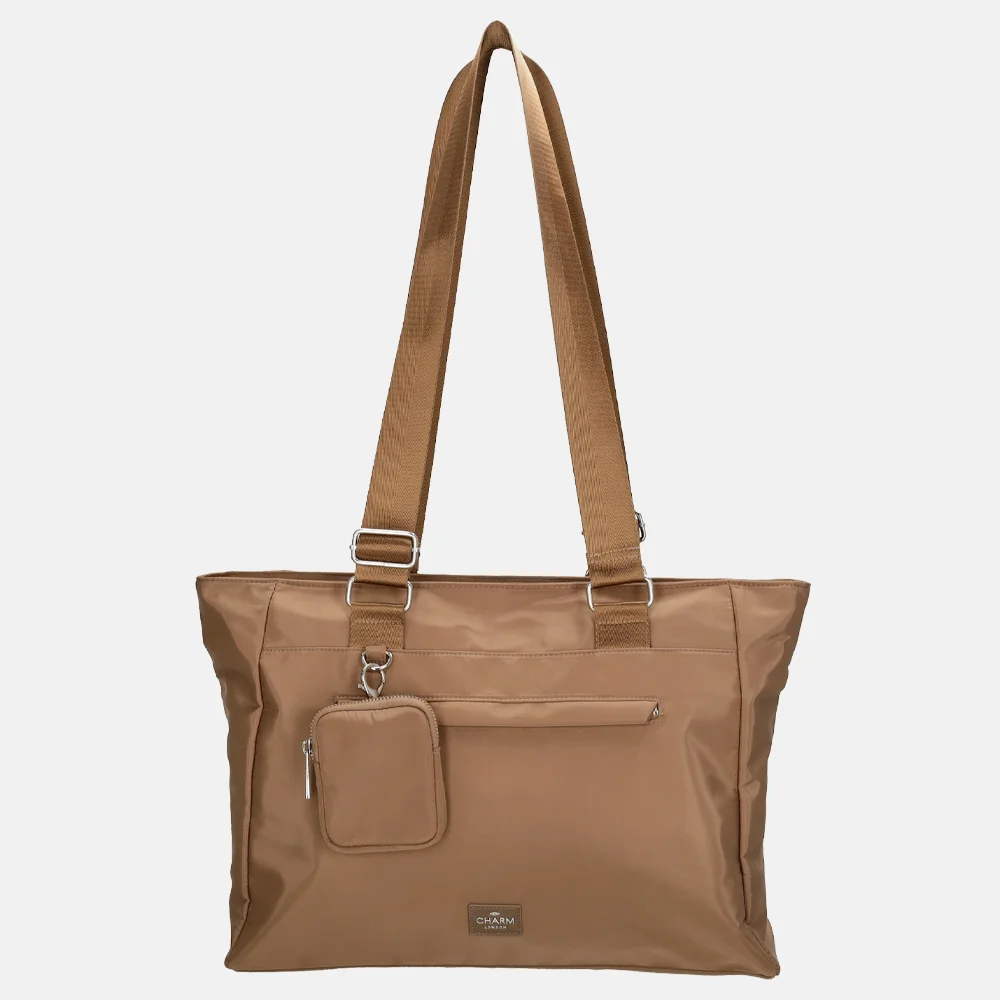 Charm London shopper taupe bij Duifhuizen