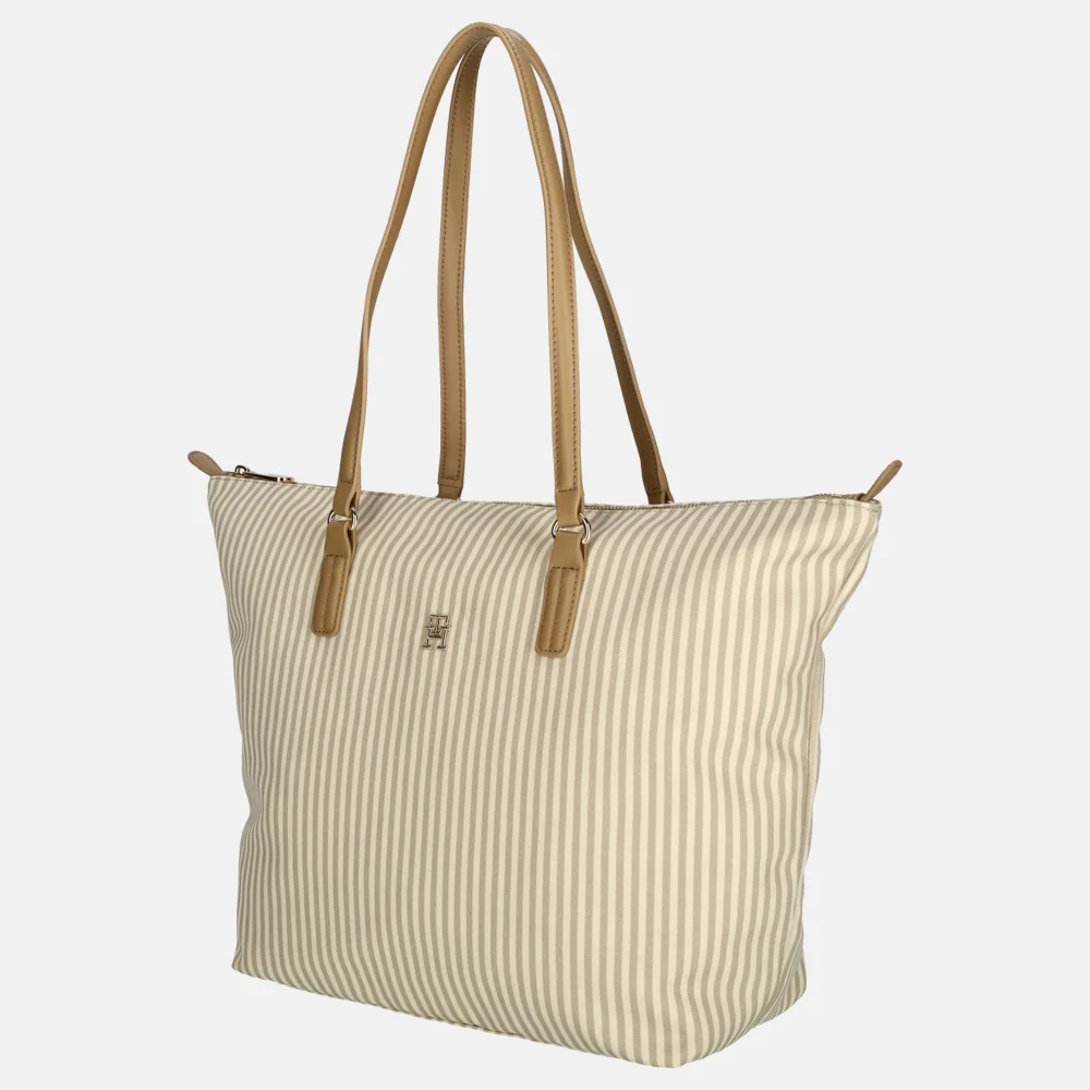Tommy Hilfiger Poppy Summer tote shopper khaki bij Duifhuizen