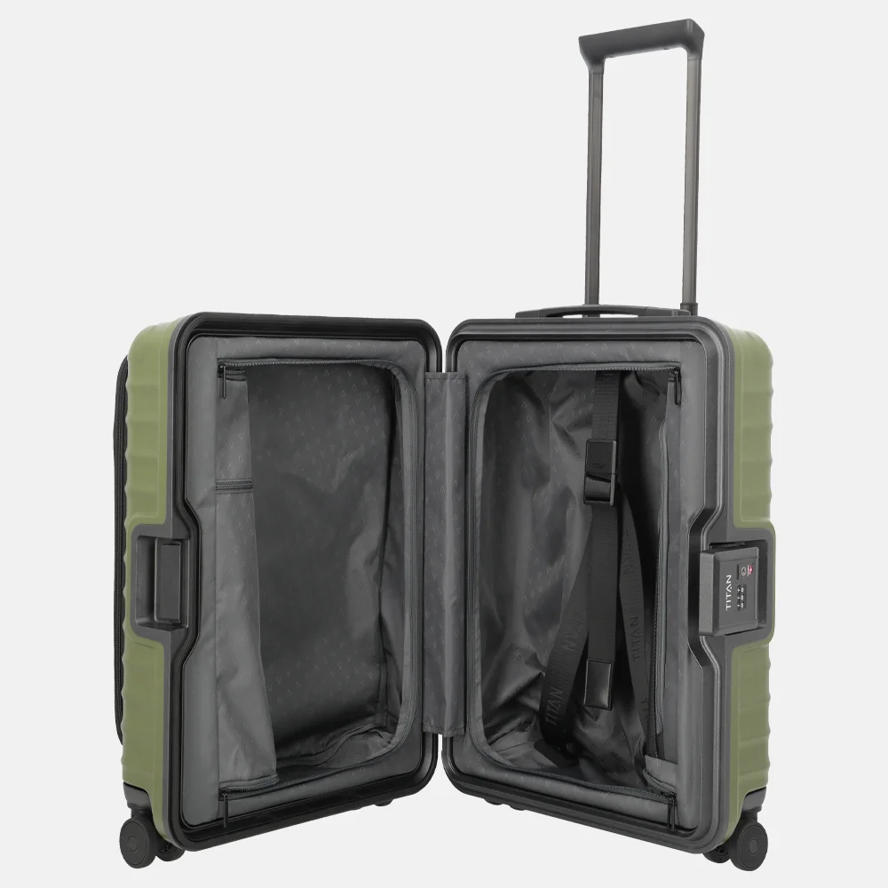 Titan Upgrade Overseas handbagage koffer frontpocket 55 cm forest green bij Duifhuizen